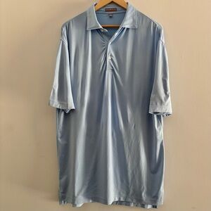 Peter‎ Millar Polo Shirt Mens Blue/White Summer Comfort Golf Performance Striped